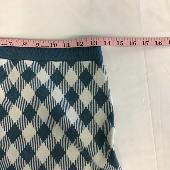 Unique Vintage Blue and White Argyle Mini Skirt - Picture 7 of 10